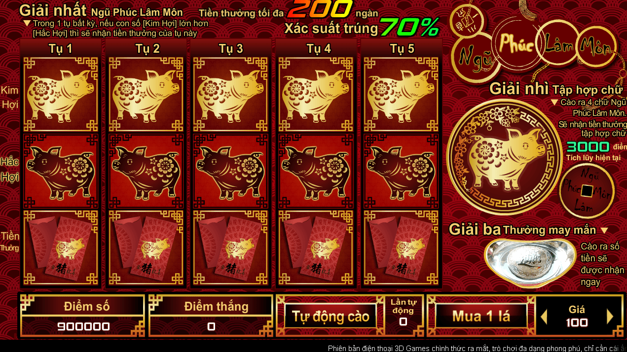 Chơi Game Ngũ Phúc Lâm Môn QQLive - Rinh Nhiều Phần Thưởng 1 Game Ngũ Phúc Lâm Môn