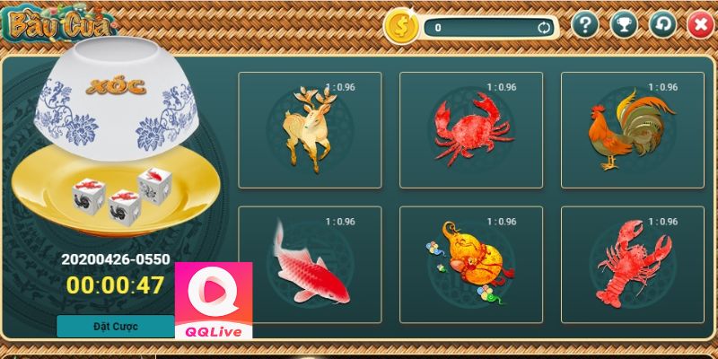 Game bầu cua tôm cá tại QQLive