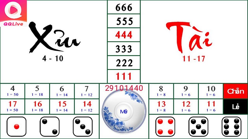 Tài xỉu truyền thống với xí ngầu