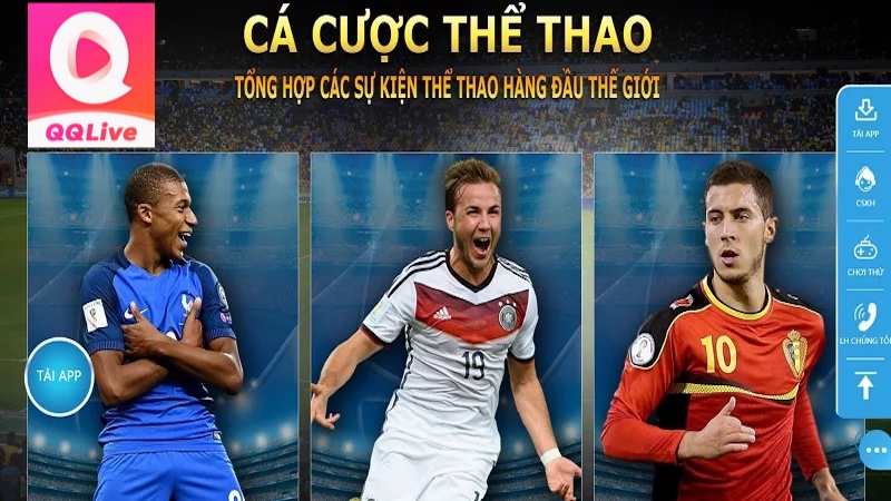 Tải QQ Live - Trải Nghiệm Top 5 Môn Cá Cược Thể Thao Thịnh Hành Nhất 2024 1 Cá cược thể thao trên QQlive