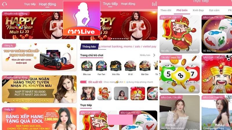 MMLive - Khám Phá Thế Giới Giải Trí Cá Cược Đa Dạng 2024 2 Sân chơi MMlive 2024