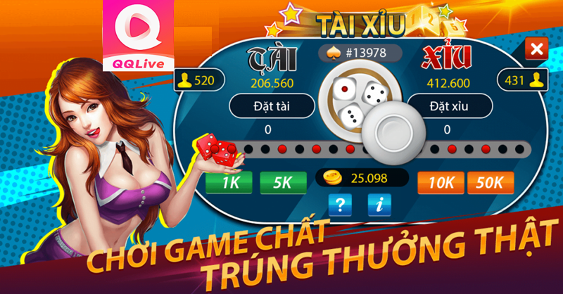 Tài xỉu đổi thưởng trên app live QQlive