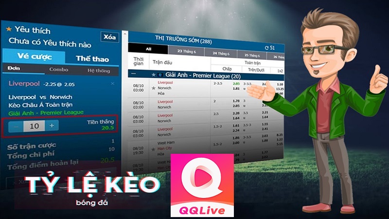 Tỷ lệ kèo bóng đá trên QQ Live APK